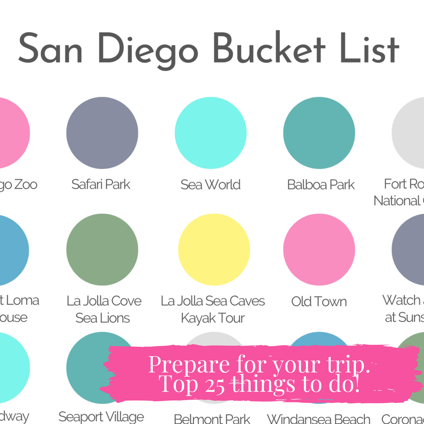 San Diego Bucket List | California Travel Sticker | 17 Mile