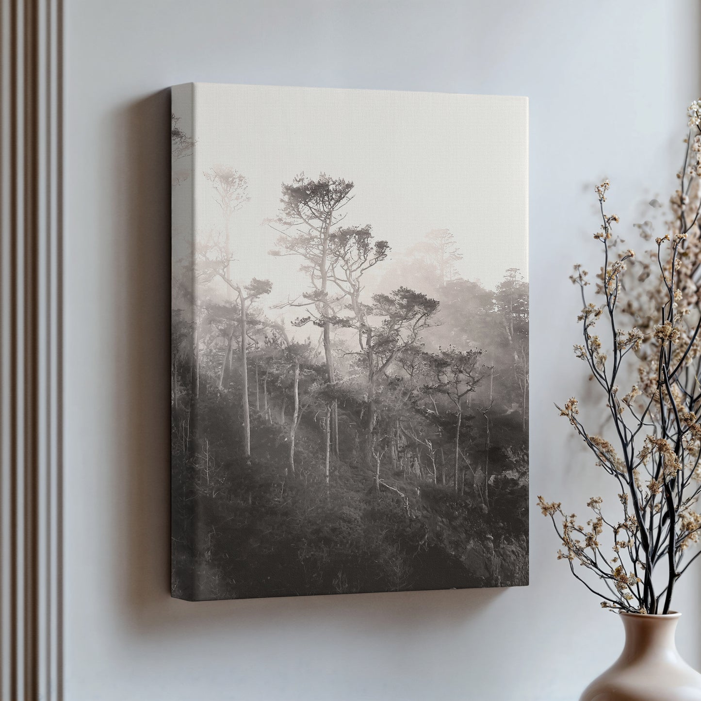 Coastal Trees Canvas | Black and White Canvas | 17 Mile