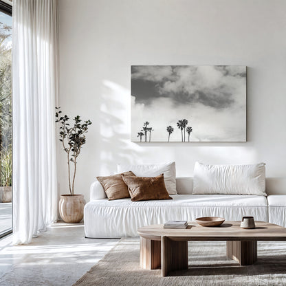 Black and White Palm Trees Print
