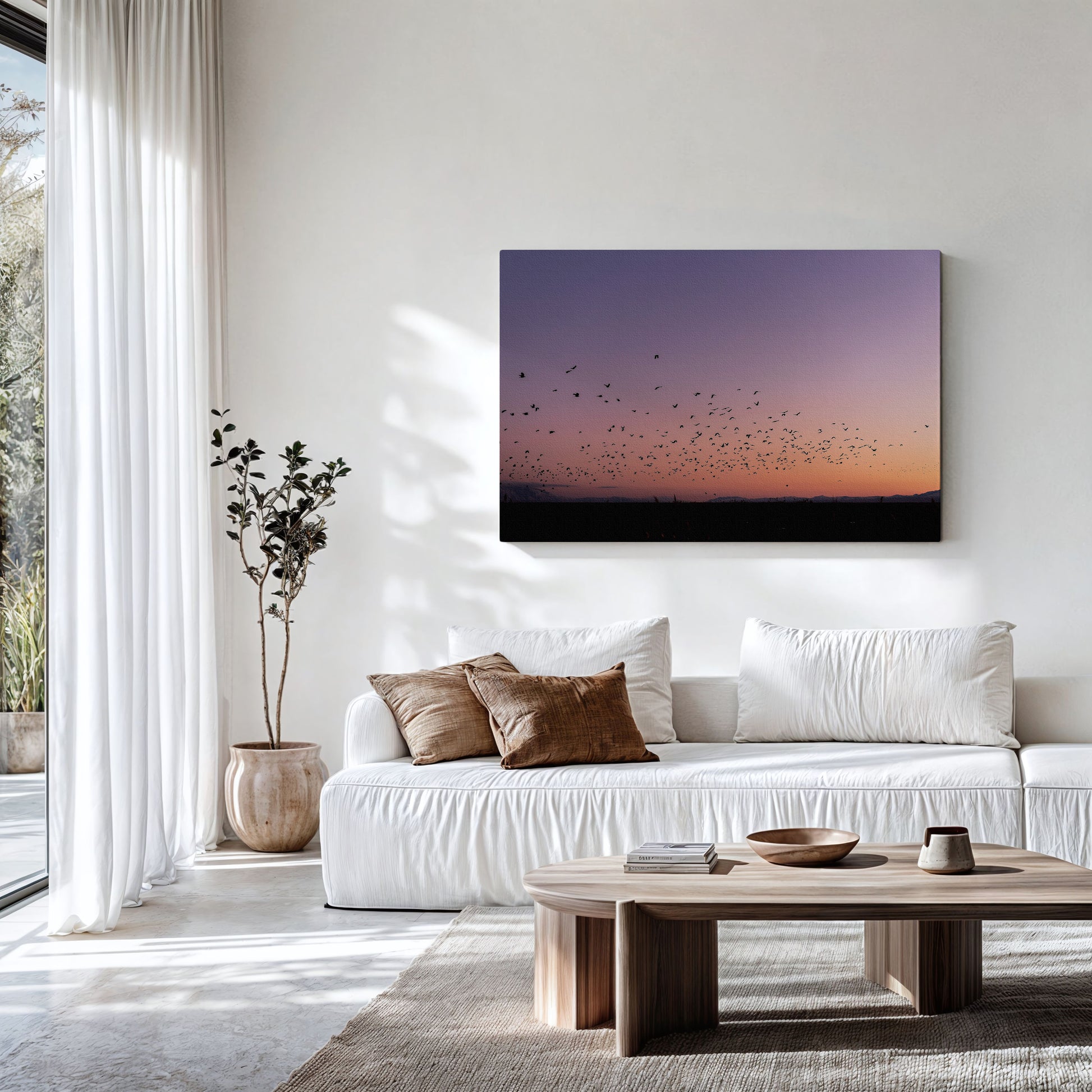Flock of Birds Canvas | Sunset Birds Wall Art | 17 Mile