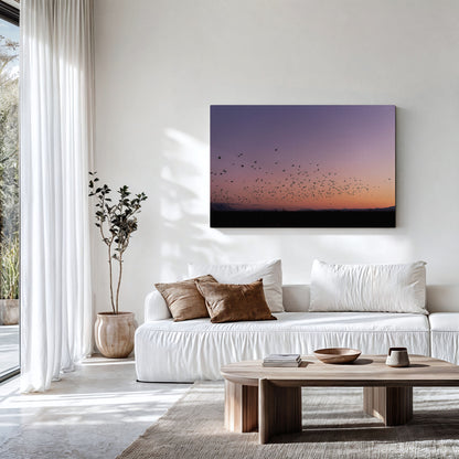 Flock of Birds Canvas | Sunset Birds Wall Art | 17 Mile