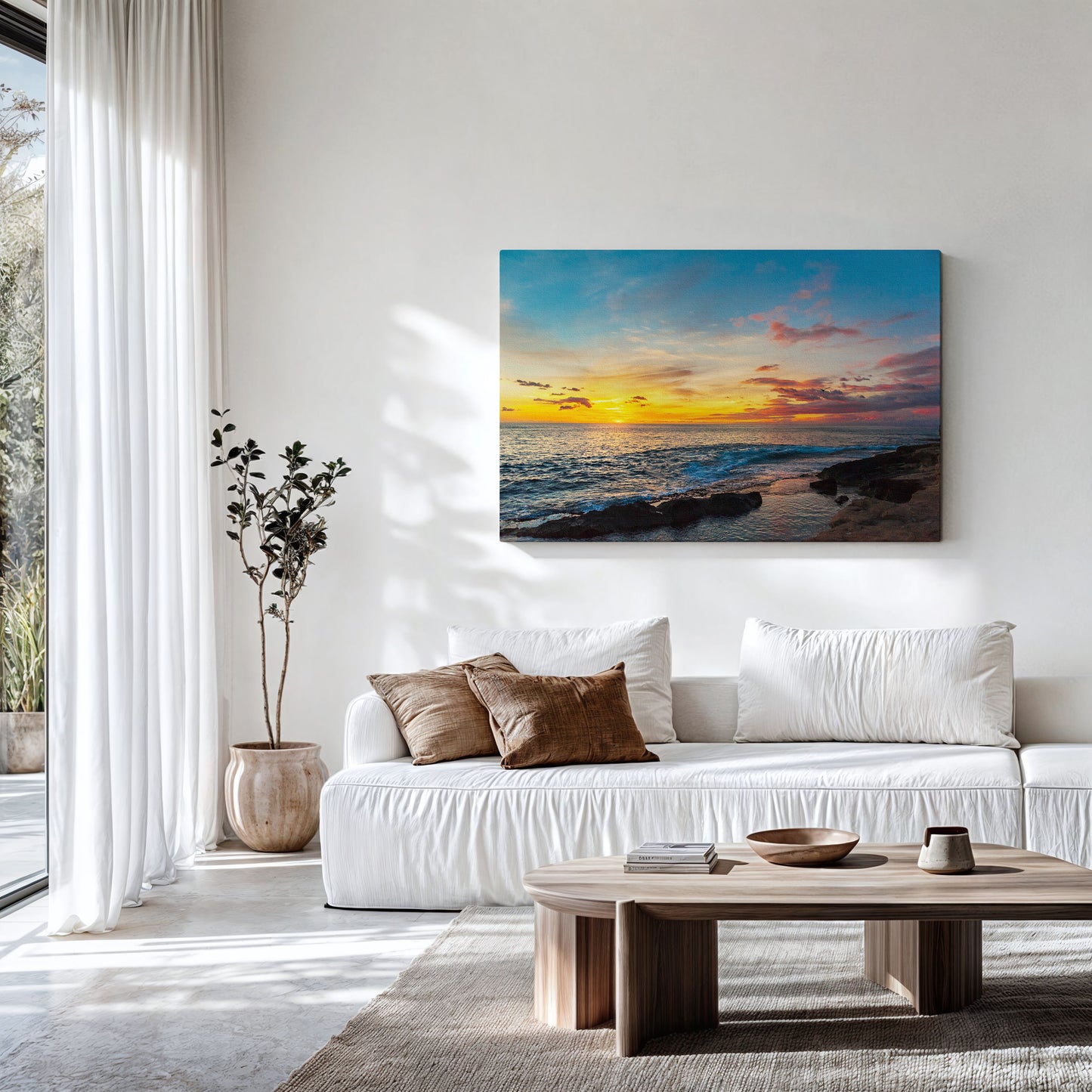 Oahu Sunset Canvas | Hawaiian Sunset Wall Art | 17 Mile