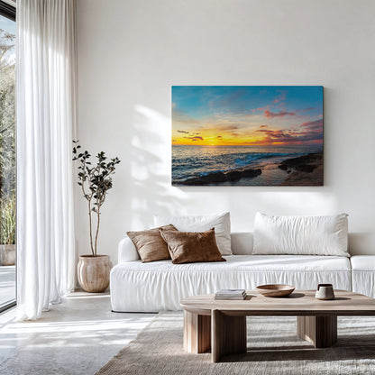 Oahu Sunset Canvas | Hawaiian Sunset Wall Art | 17 Mile