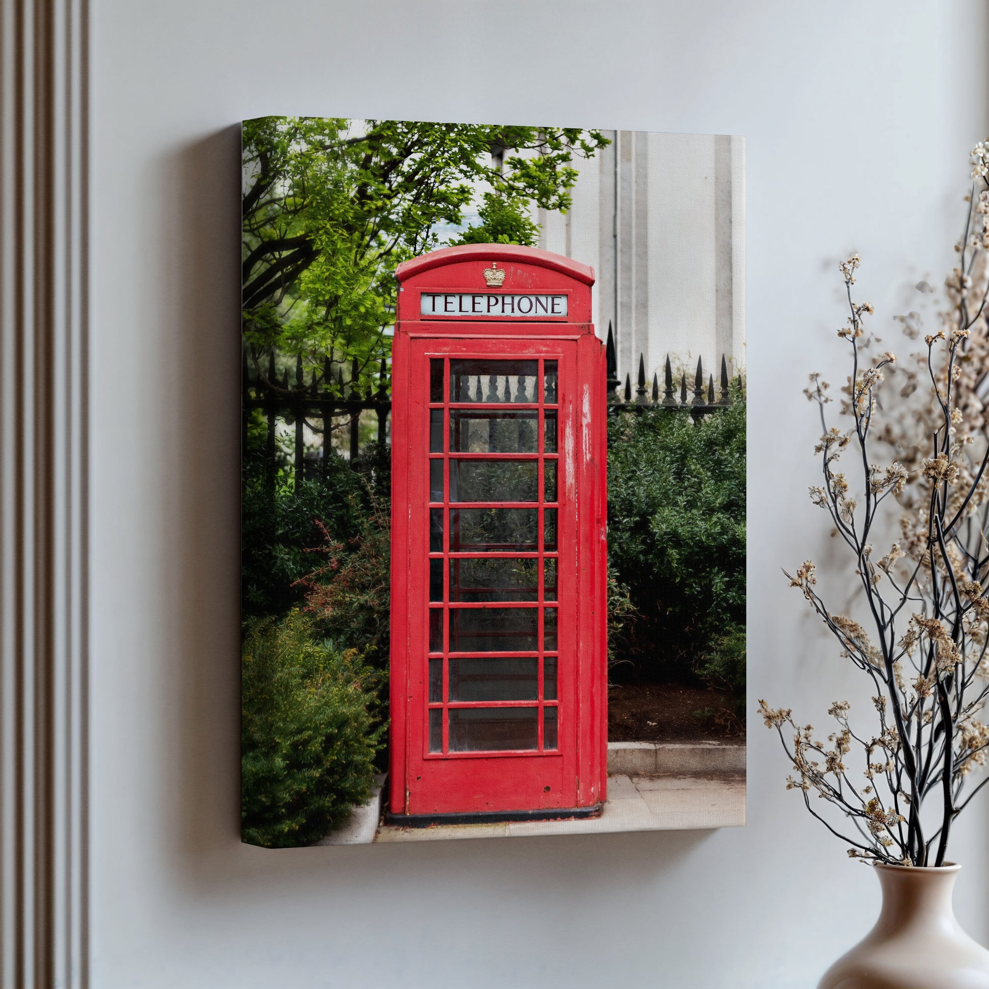Red Phone Booth Canvas | Red Phone Booth Print | 17 Mile