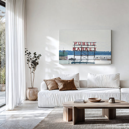 Pike Place Canvas | Public Market Sign Print | 17 Mile