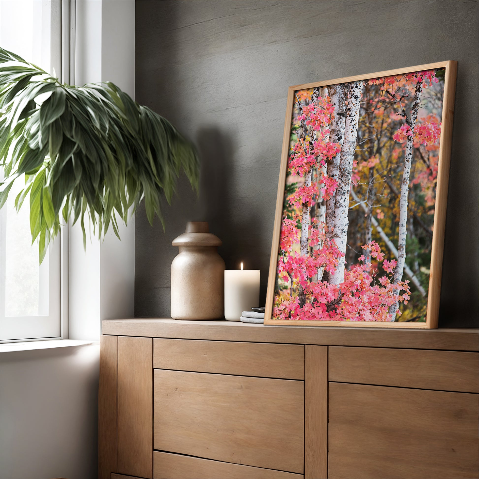 Red Autumn Aspen Trees Print | Utah Fall Photography | 17 Mile