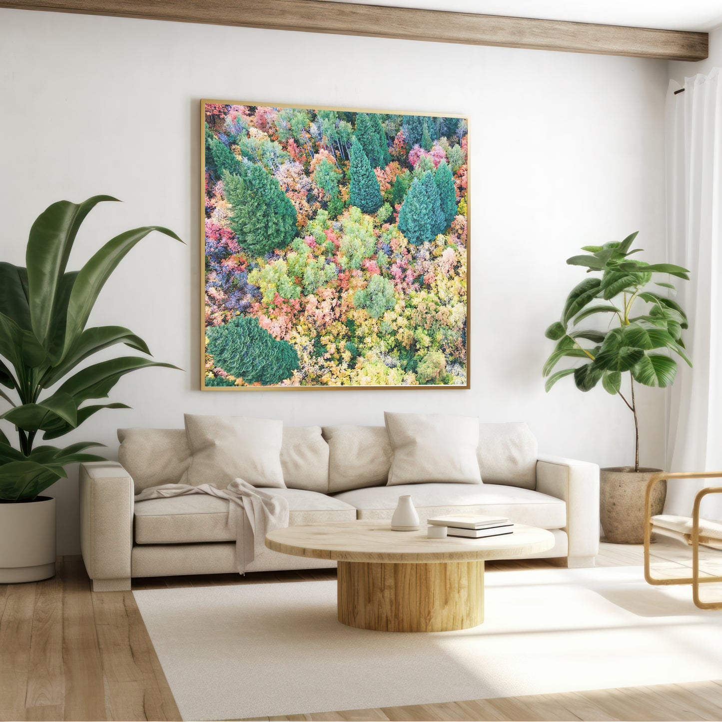 Fall Aerial Pine Tree Print | Autumn Forest Wall Art | 17 Mile