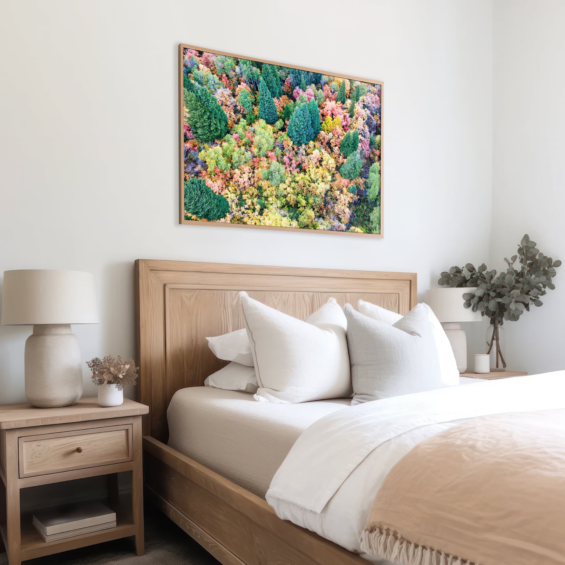 Fall Aerial Pine Tree Print | Autumn Forest Wall Art | 17 Mile