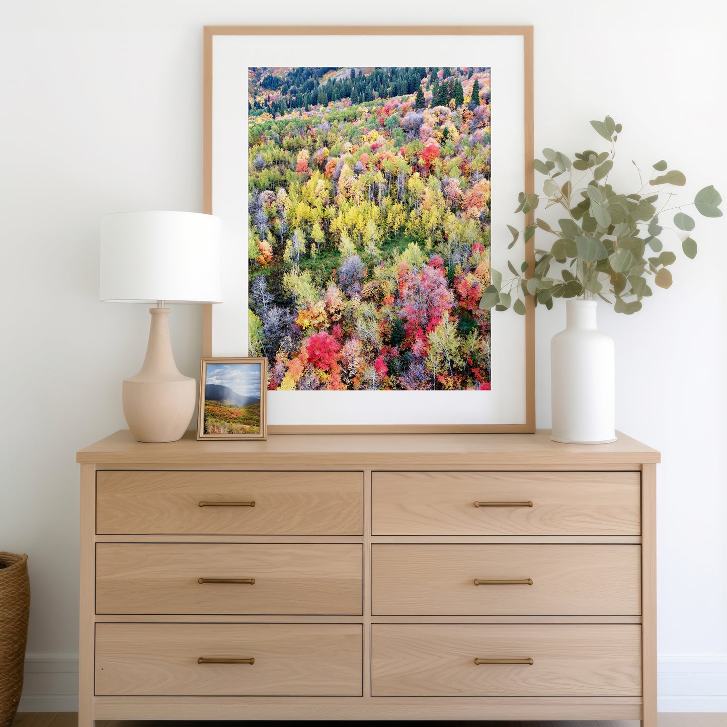 Red Autumn Aerial Mountain Print | Fall Landscape Wall Art | 17 Mile
