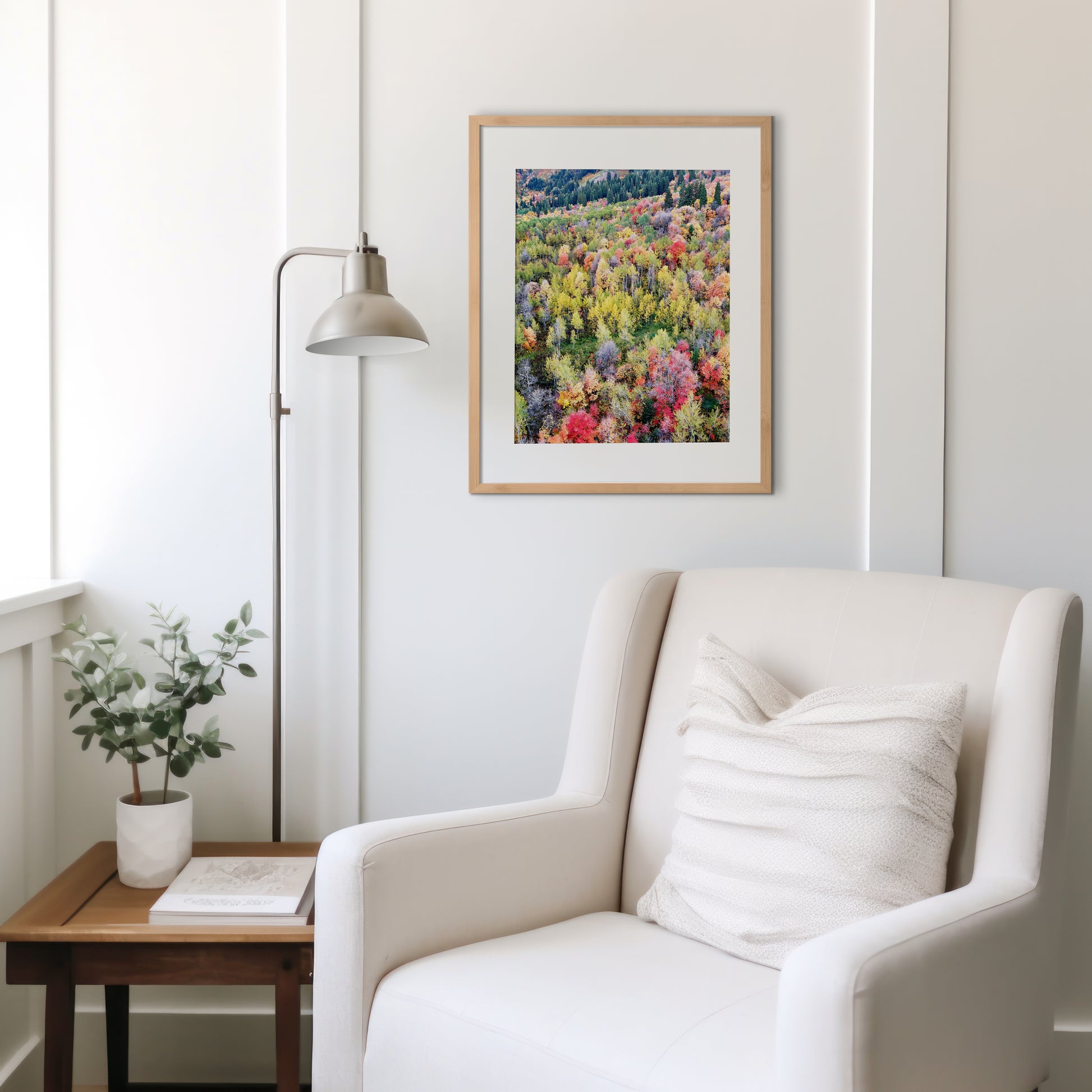 Red Autumn Aerial Mountain Print | Fall Landscape Wall Art | 17 Mile