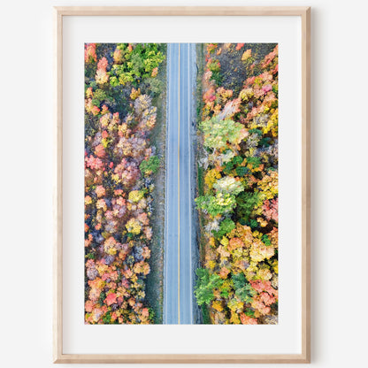 Utah Autumn Aerial Road Print | Fall Mountain Photography | 17 Mile