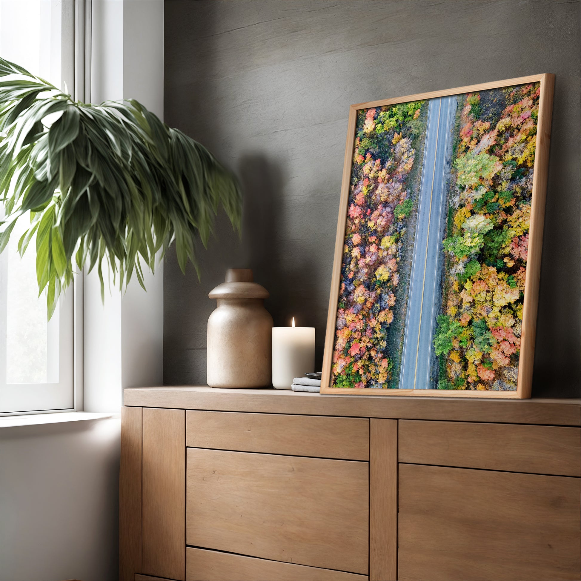 Utah Autumn Aerial Road Print | Fall Mountain Photography | 17 Mile