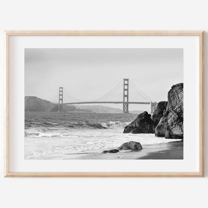 Golden Gate Canvas | Black and White Print | 17 Mile