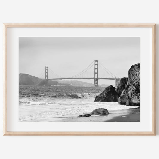 Golden Gate Canvas | Black and White Print | 17 Mile