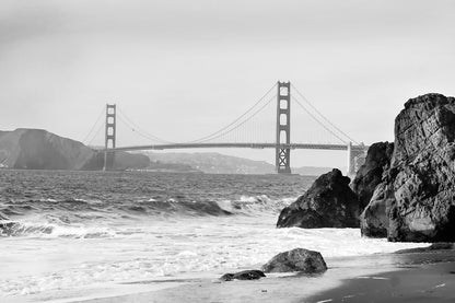Golden Gate Canvas | Black and White Print | 17 Mile