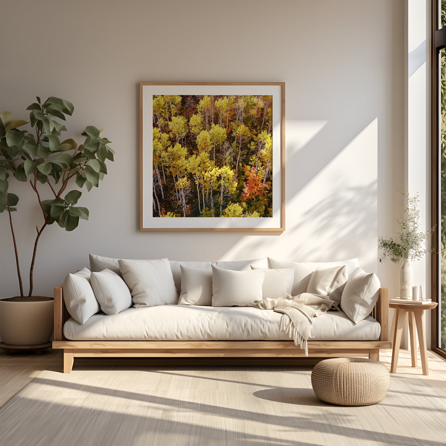 Fall Aspen Trees Aerial Vertical Print | Utah Autumn Photography | 17 Mile