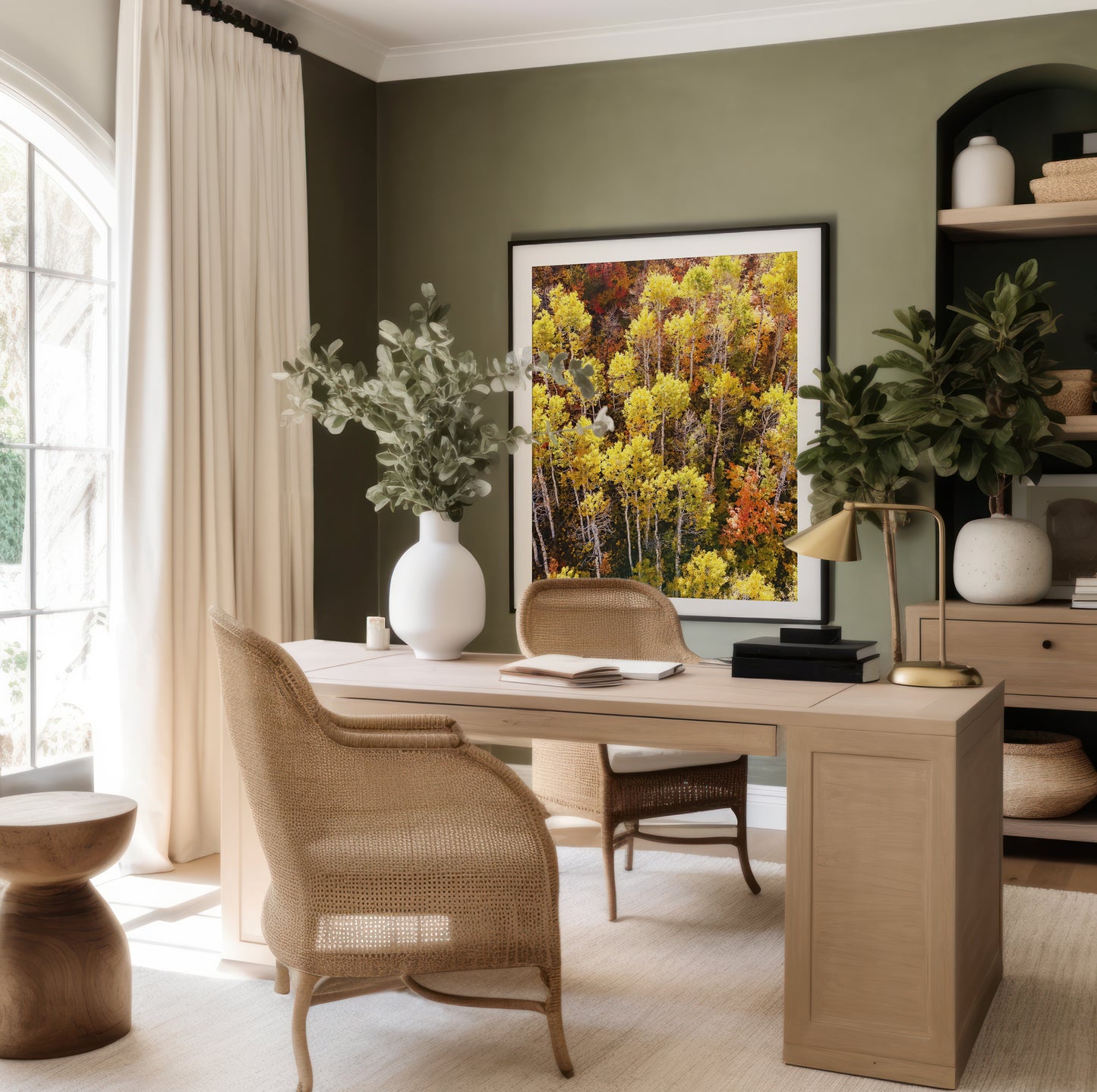 Fall Aspen Trees Aerial Vertical Print | Utah Autumn Photography | 17 Mile