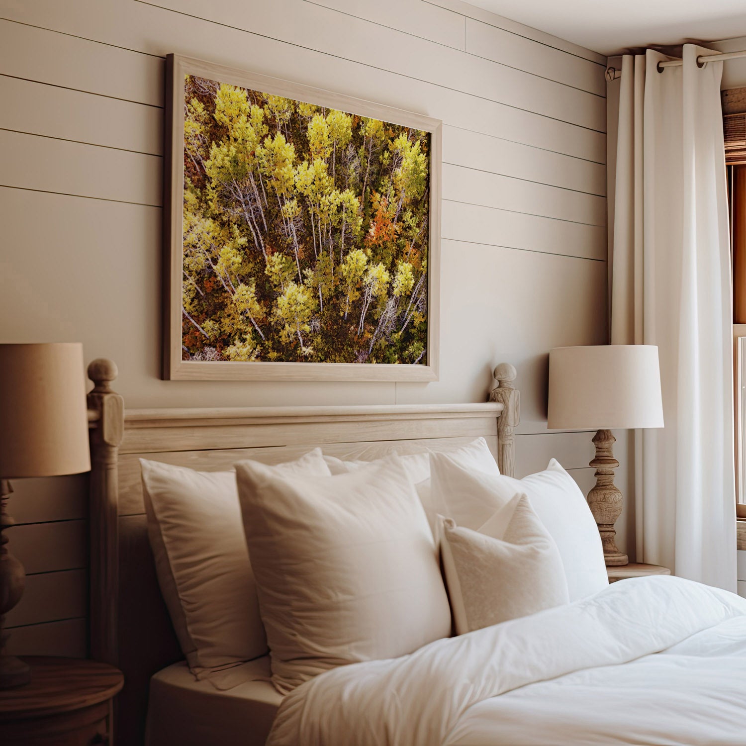 Fall Aspen Trees Aerial Horizontal Print | Utah Autumn Wall Art | 17 Mile