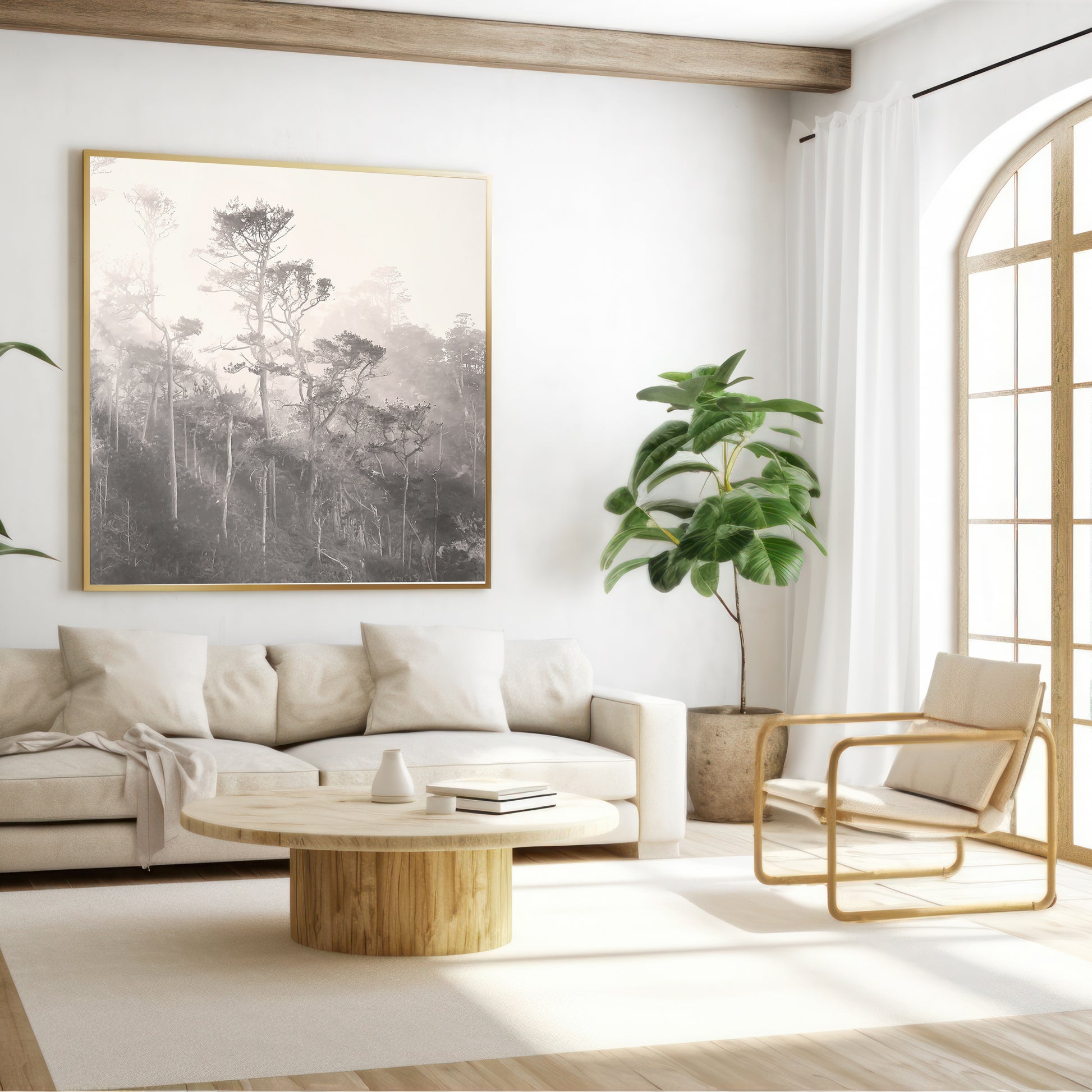 Coastal Trees Canvas | Black and White Canvas | 17 Mile