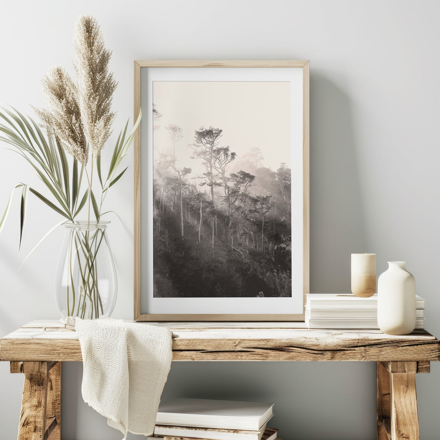 Coastal Trees Canvas | Black and White Canvas | 17 Mile