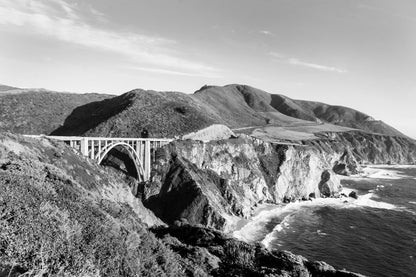 Bixby Bridge Canvas | Black and White Canvas | 17 Mile