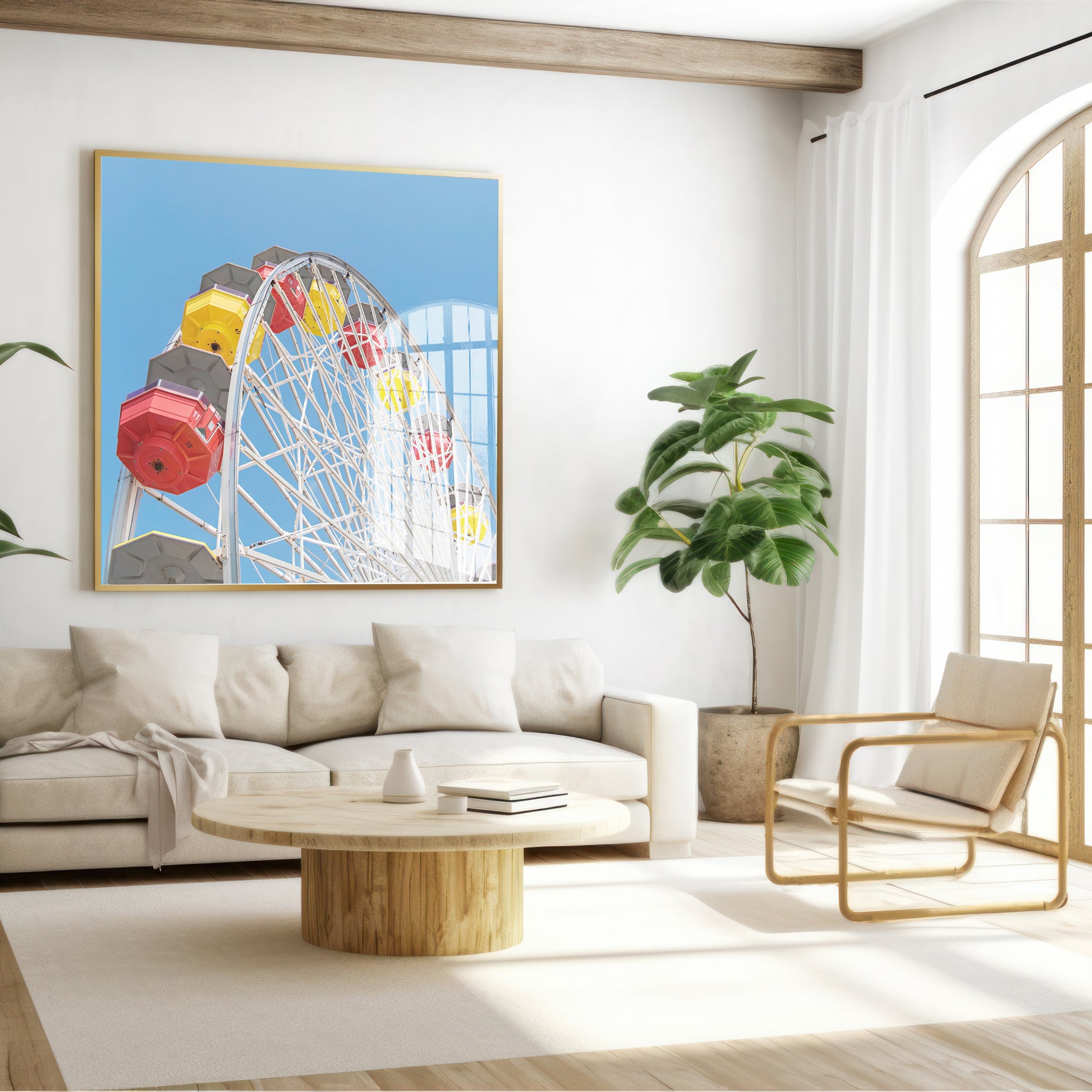Ferris Wheel Print | Santa Monica Canvas | 17 Mile