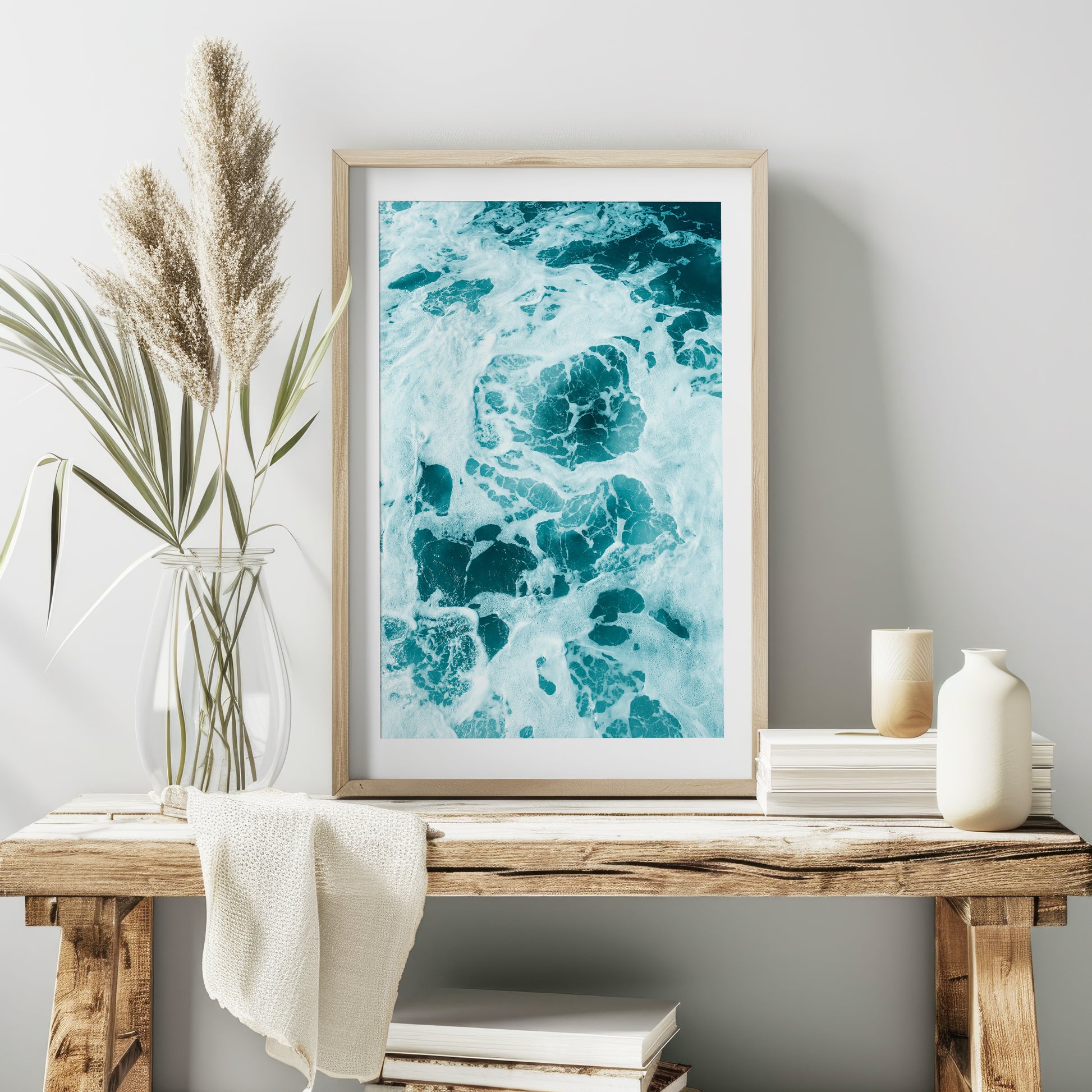 Turquoise Wave Canvas | Turquoise Ocean Wall Art | 17 Mile