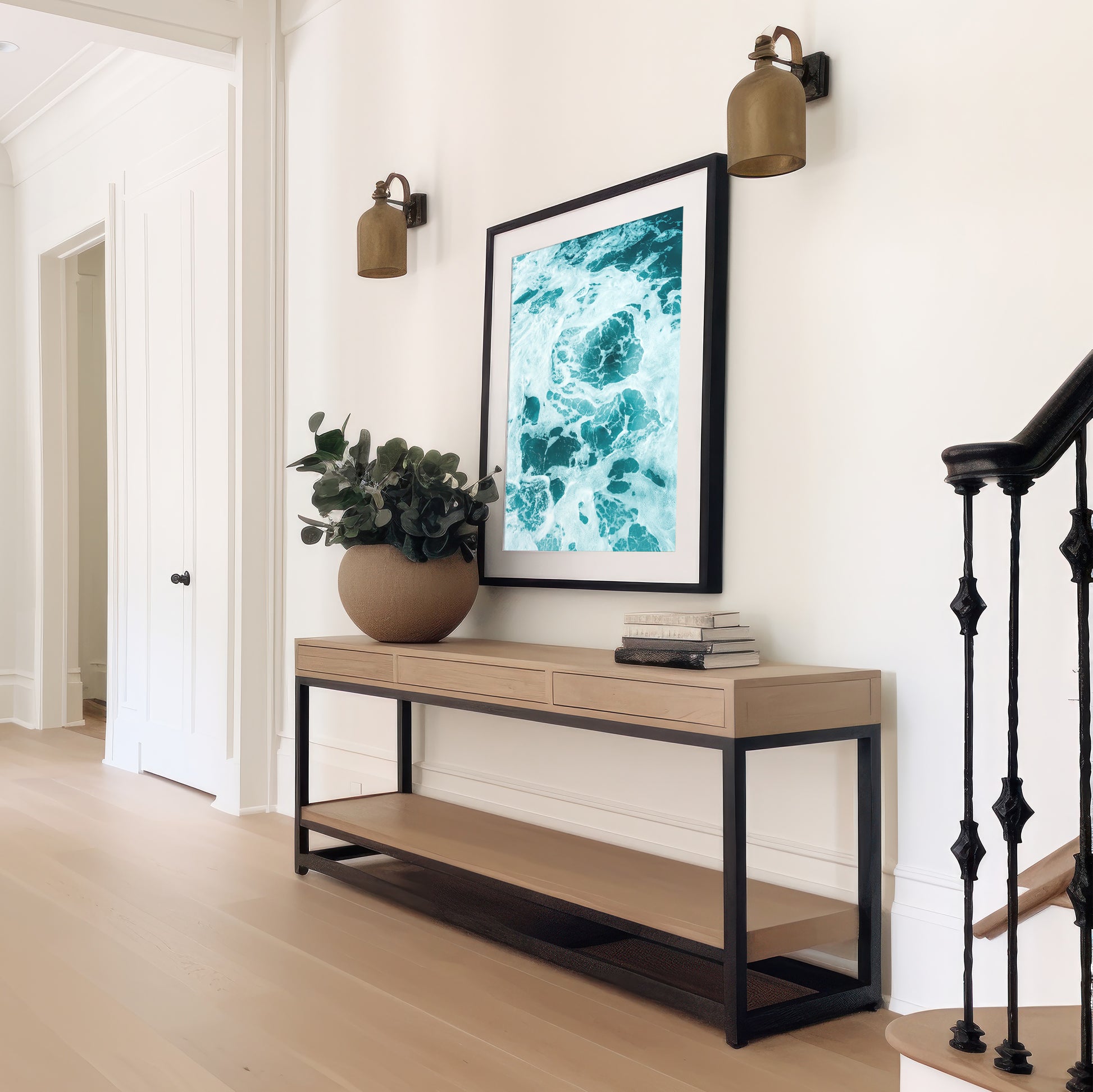 Turquoise Wave Canvas | Turquoise Ocean Wall Art | 17 Mile