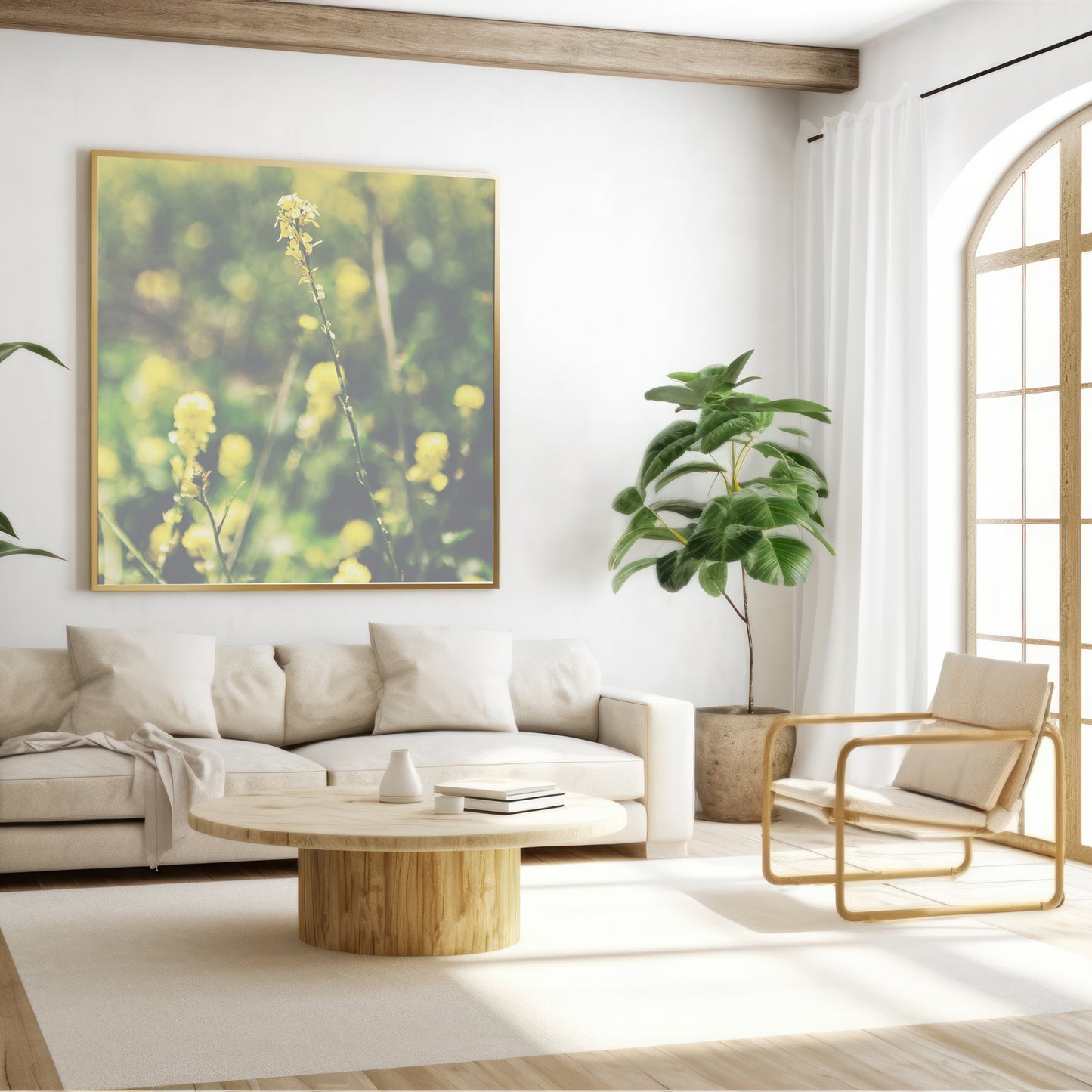 Yellow Wildflowers Canvas | Coastal Wildflowers Canvas | 17 Mile