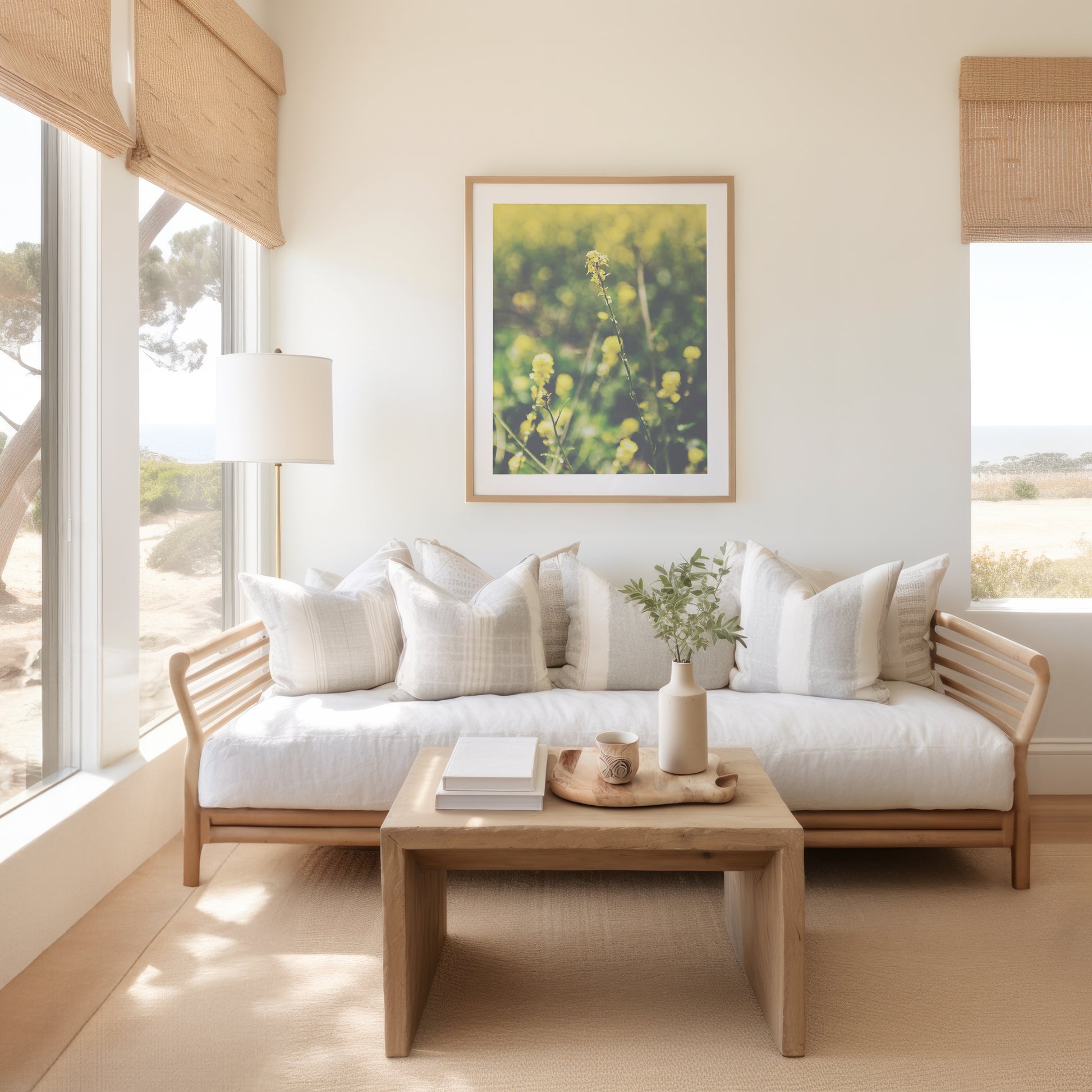 Yellow Wildflowers Canvas | Coastal Wildflowers Canvas | 17 Mile