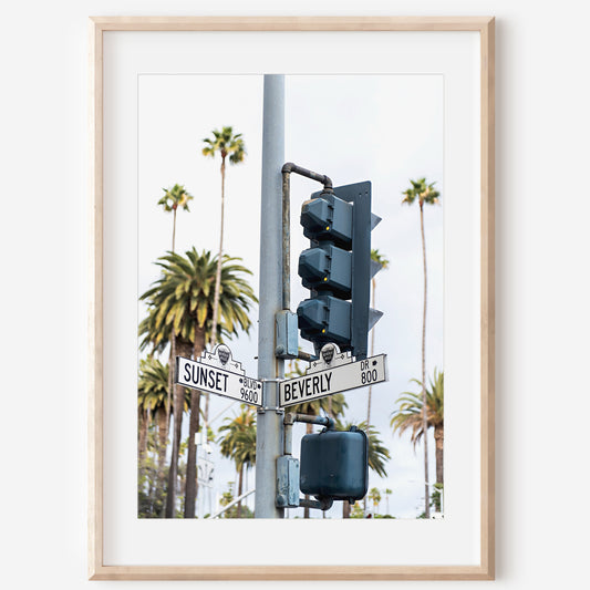 Sunset Boulevard Sign Canvas |  Sunset Boulevard Sign Print | 17 Mile