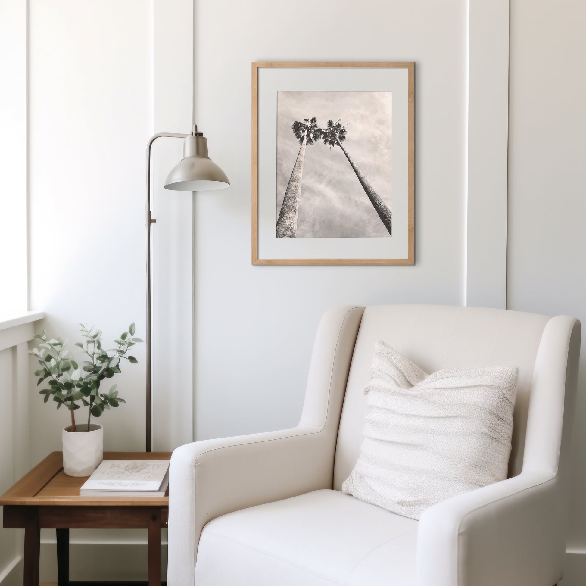 Palm Trees Canvas | Black and White Canvas | 17 Mile
