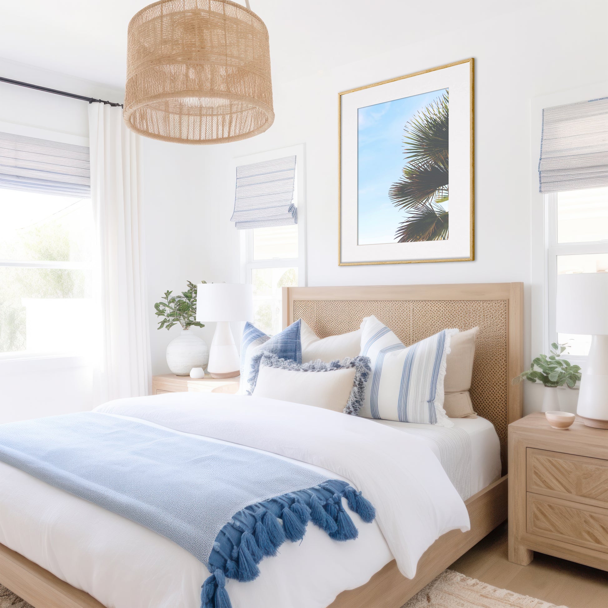 Newport Beach Canvas | Palm Leaves Print | 17 Mile