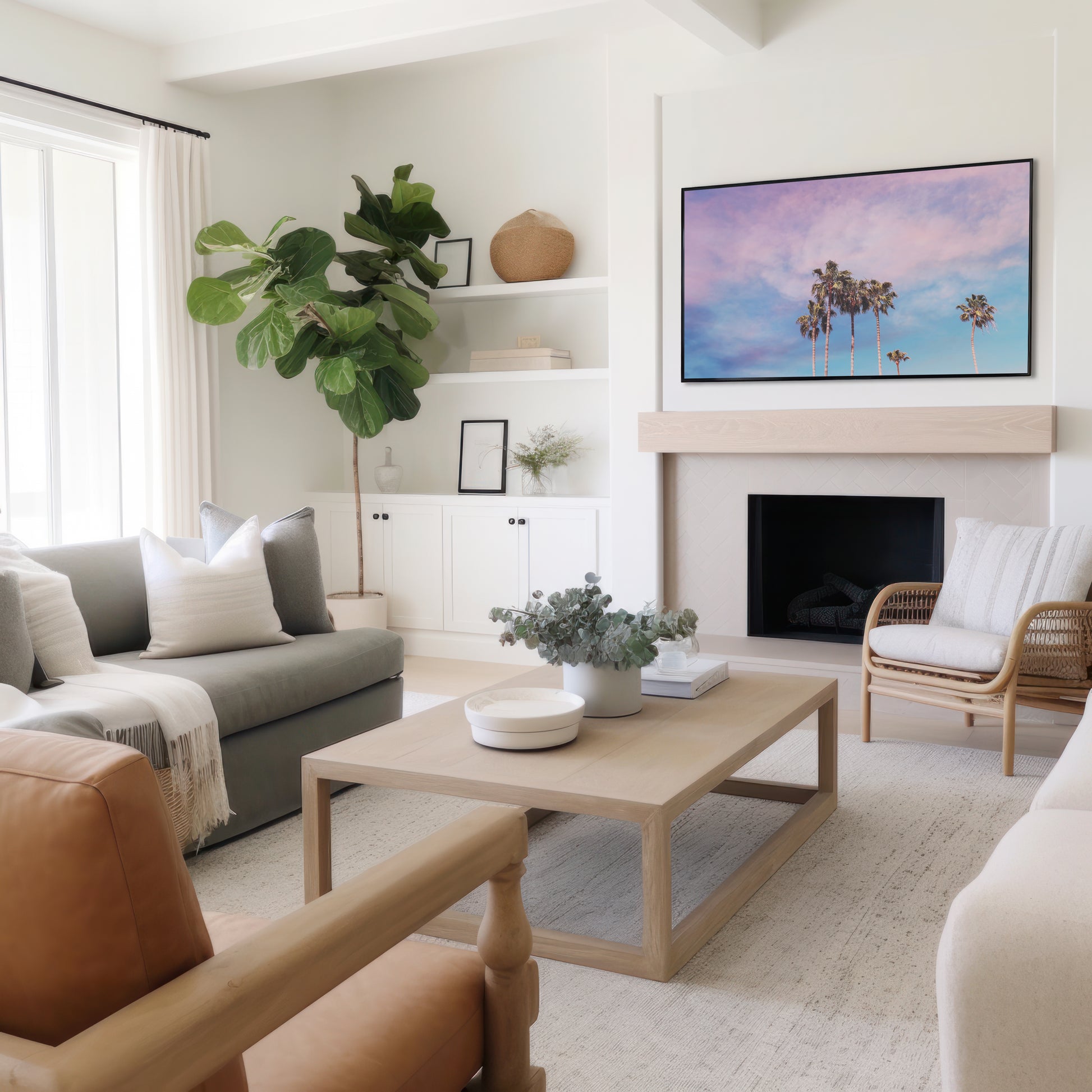 Pastel Palm Canvas | Pastel Palm Tree Art | 17 Mile