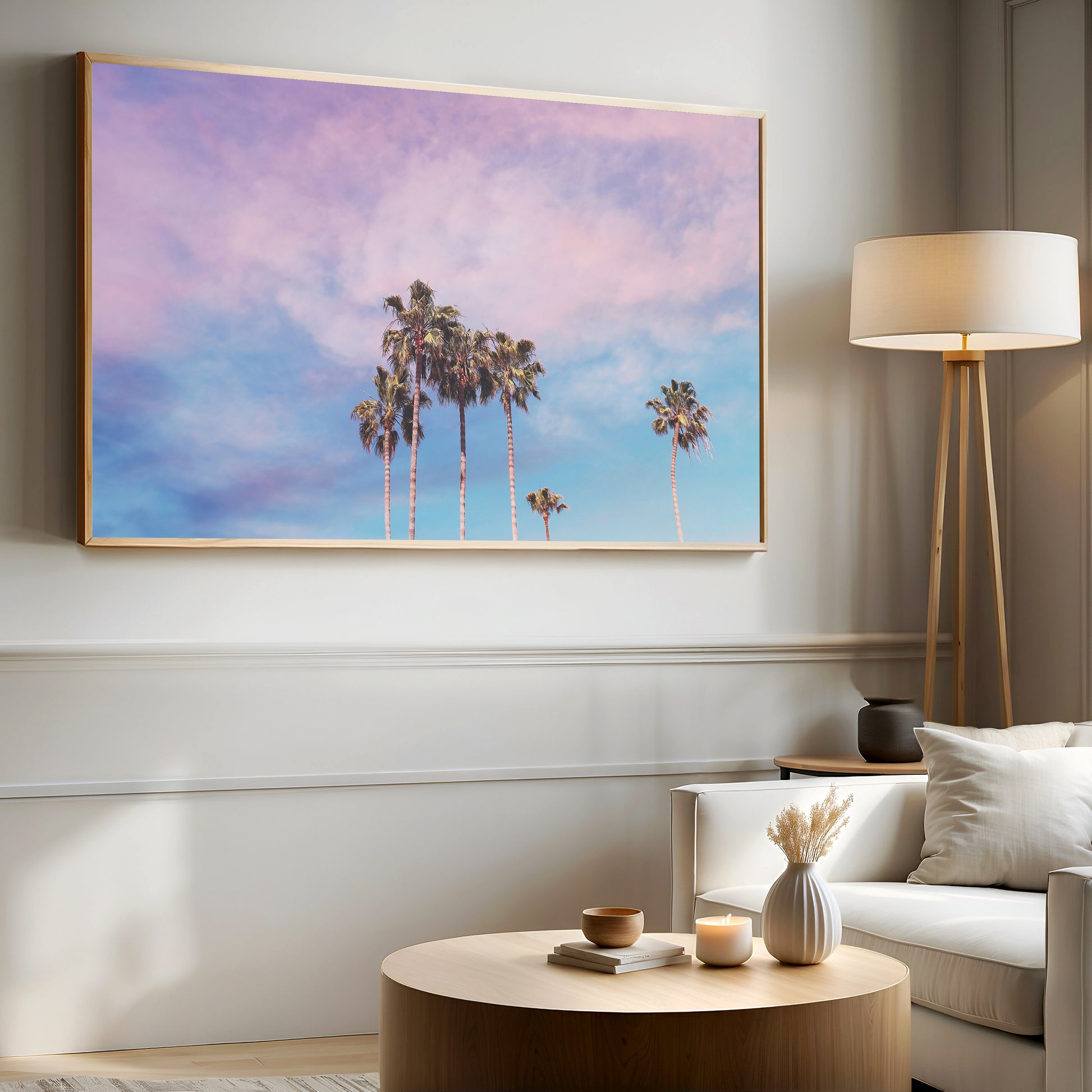 Pastel Palm Canvas | Pastel Palm Tree Art | 17 Mile
