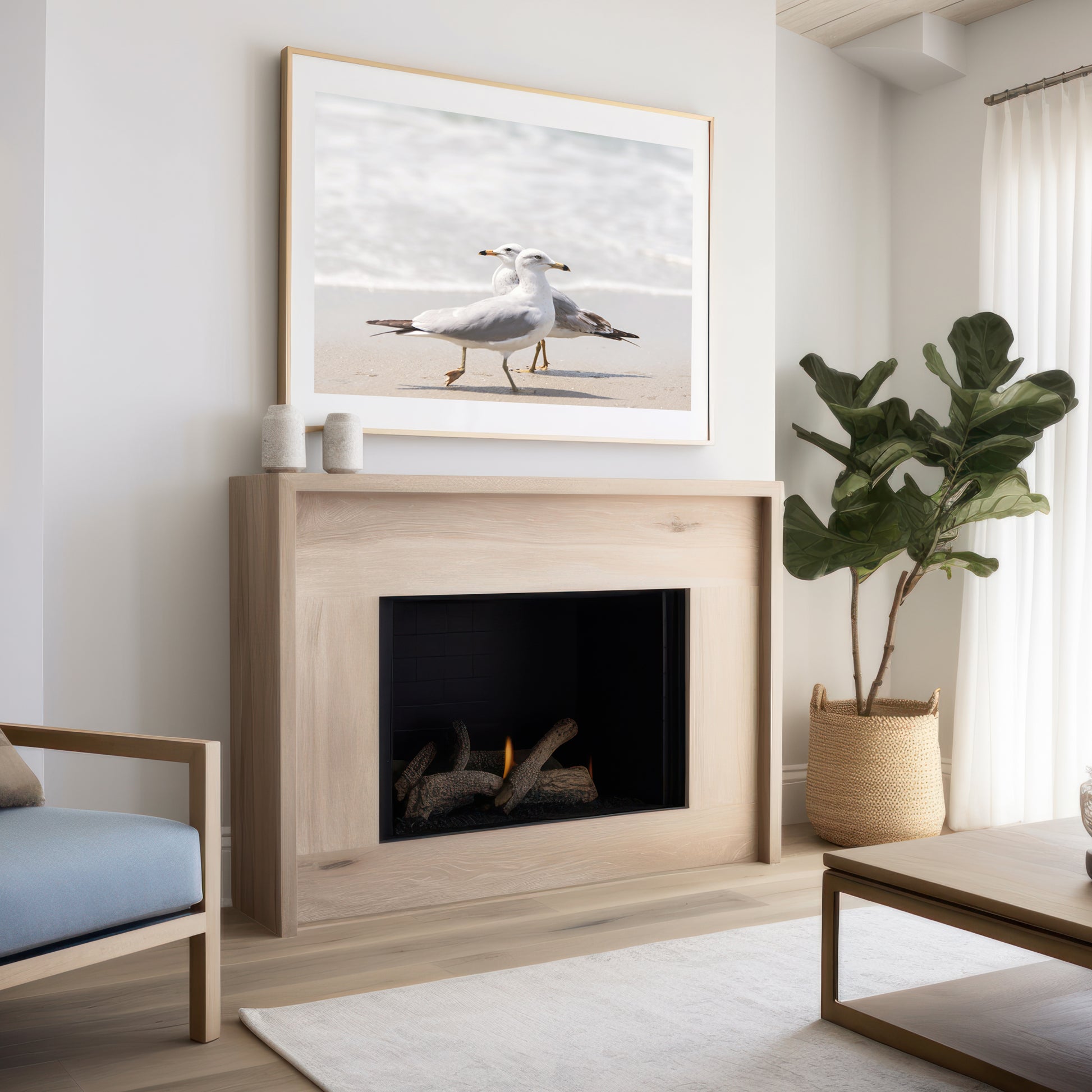 Seagulls Beach Print | Seagulls Beach Canvas | 17 Mile
