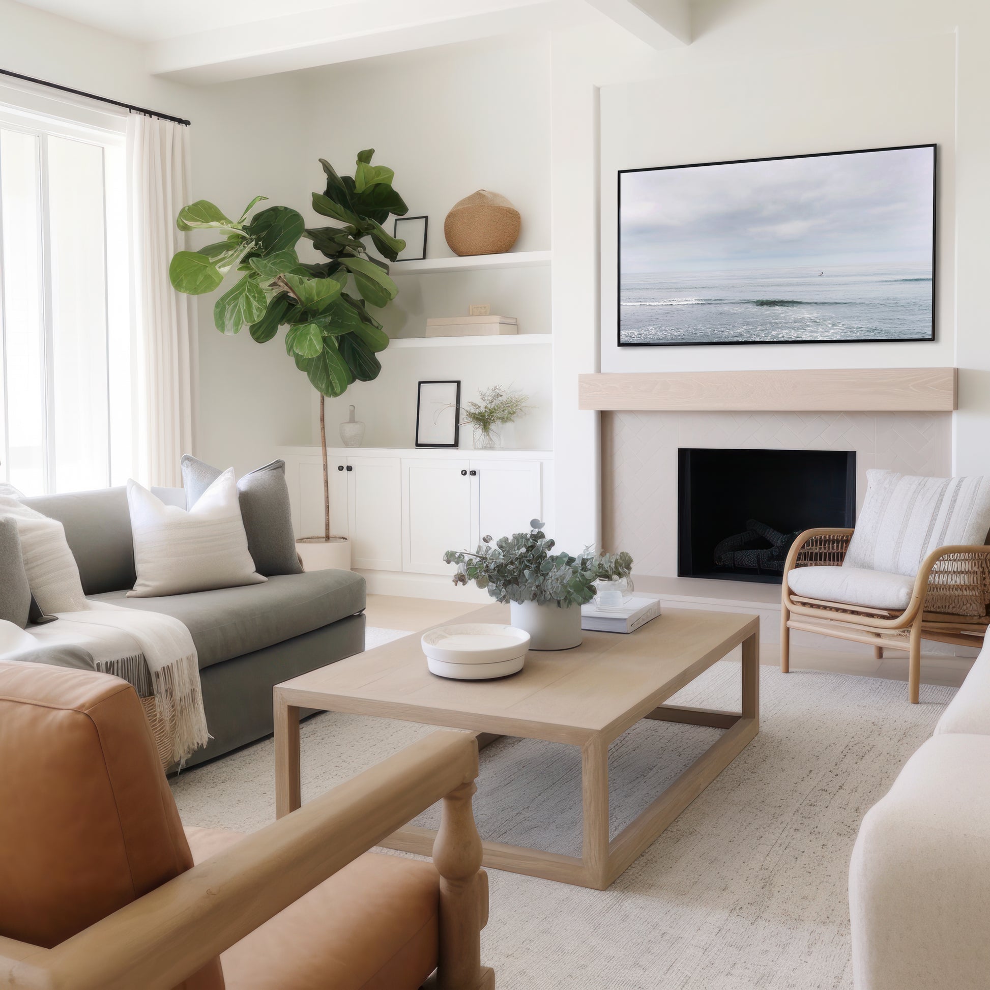 Coastal Ocean Print | San Diego Ocean Canvas | 17 Mile