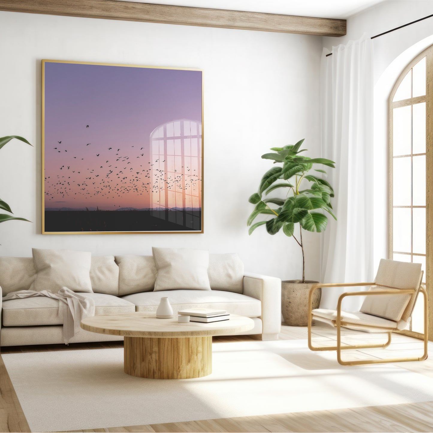 Flock of Birds Canvas | Sunset Birds Wall Art | 17 Mile