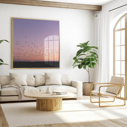 Flock of Birds Canvas | Sunset Birds Wall Art | 17 Mile