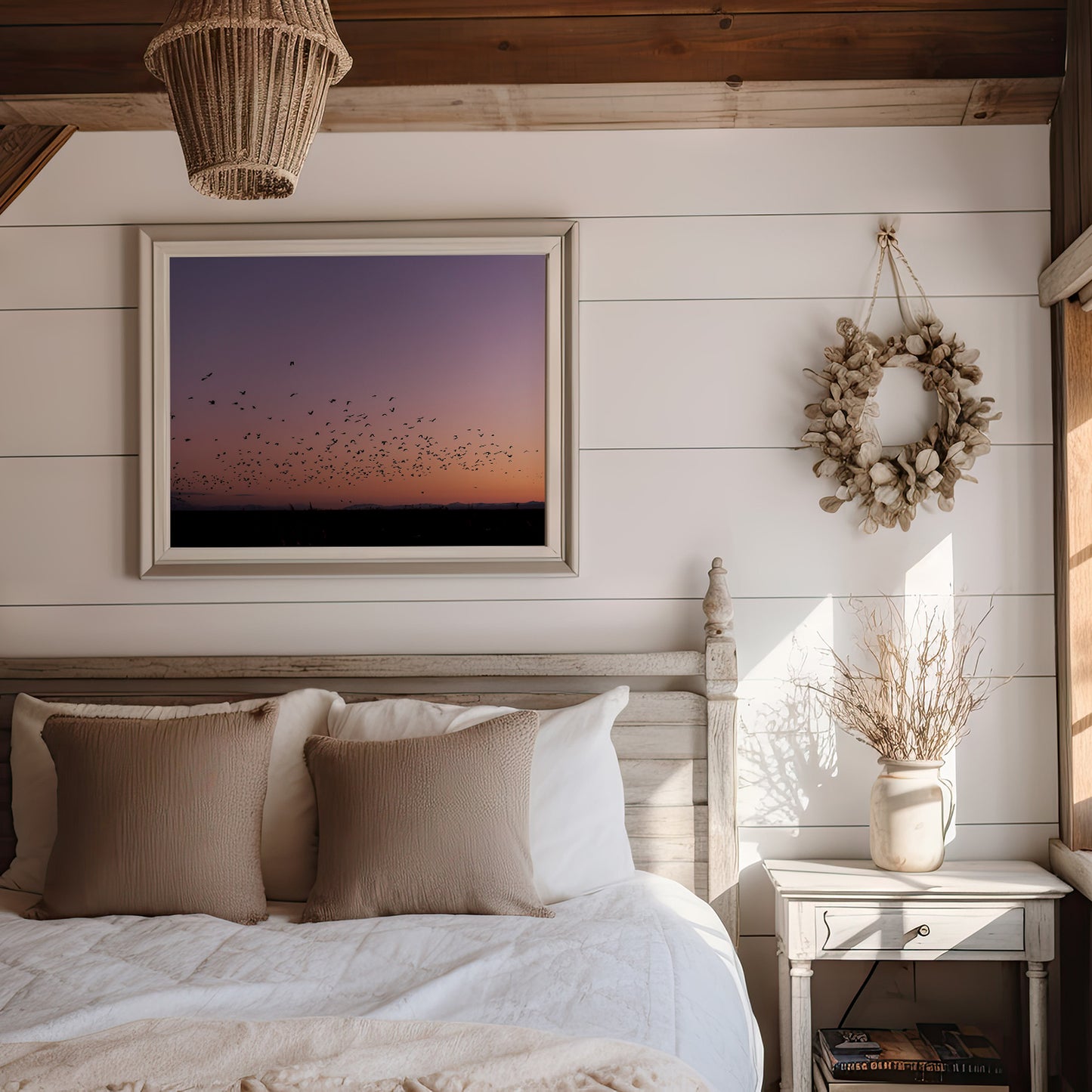 Flock of Birds Canvas | Sunset Birds Wall Art | 17 Mile