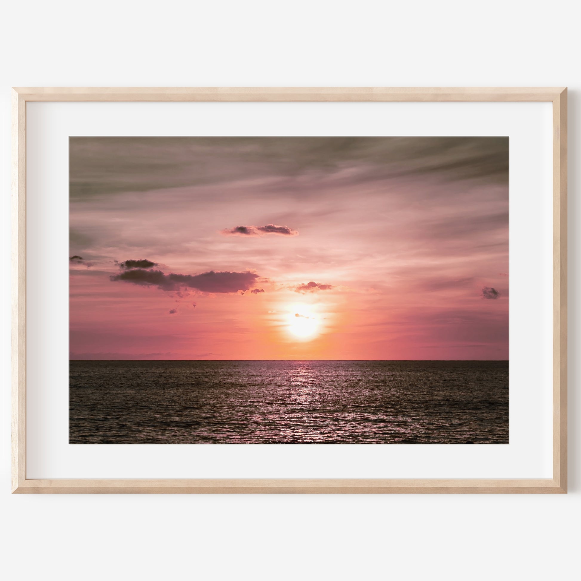 Pink Sunset Print | Pink Ocean Sunset Print | 17 Mile