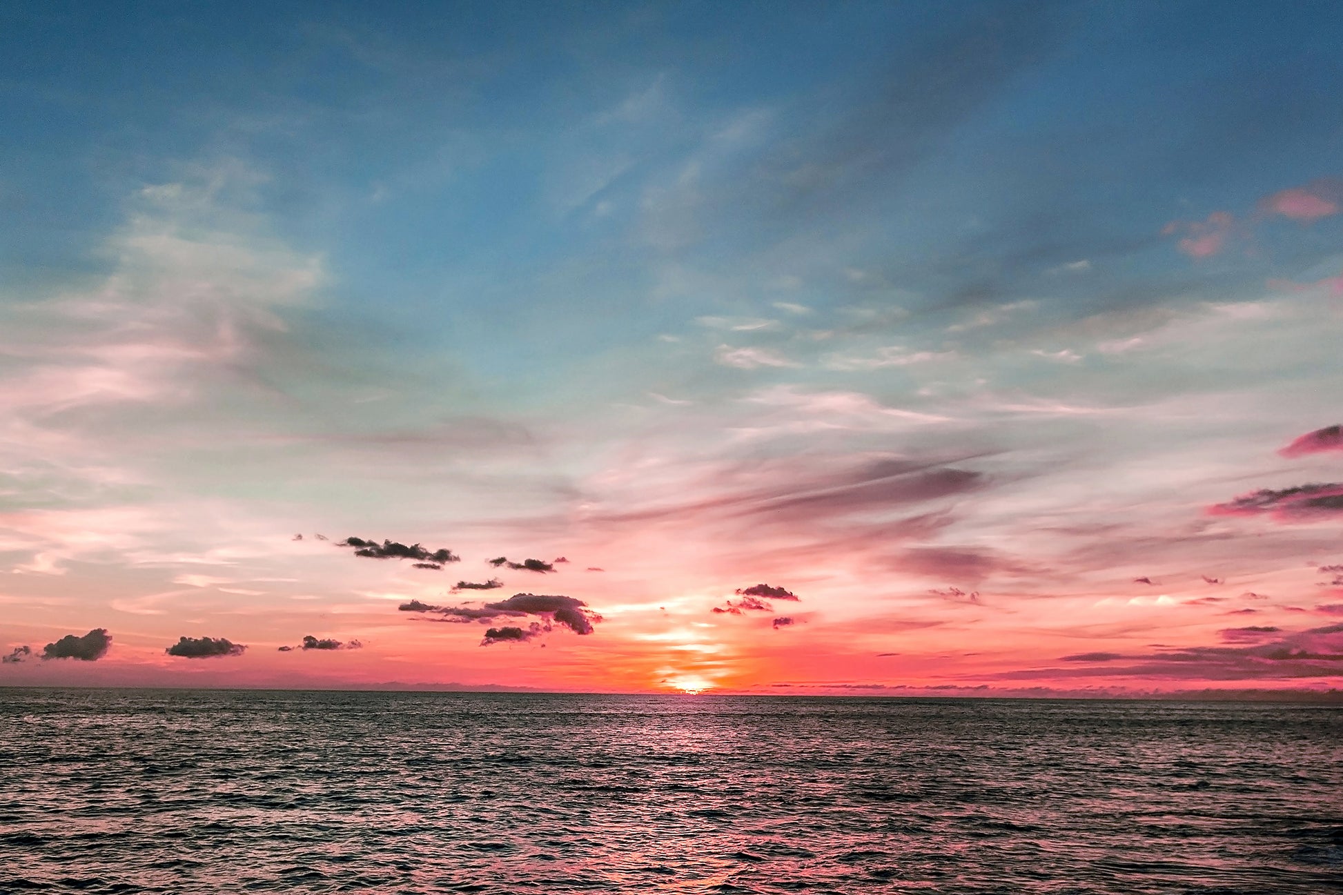 Pink Ocean Sunset Print | Ocean Sunset Print | 17 Mile
