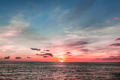 Pink Ocean Sunset Print | Ocean Sunset Print | 17 Mile