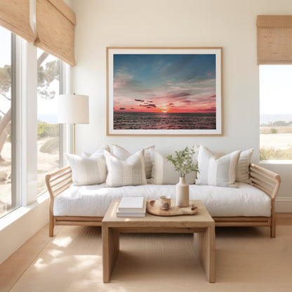 Pink Ocean Sunset Print | Ocean Sunset Print | 17 Mile