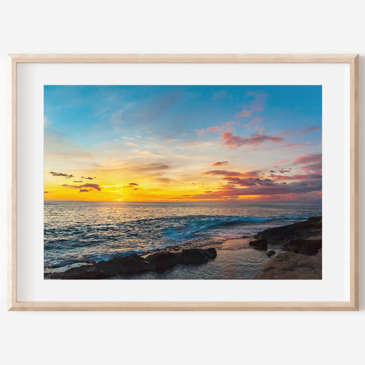 Oahu Sunset Canvas | Hawaiian Sunset Wall Art | 17 Mile