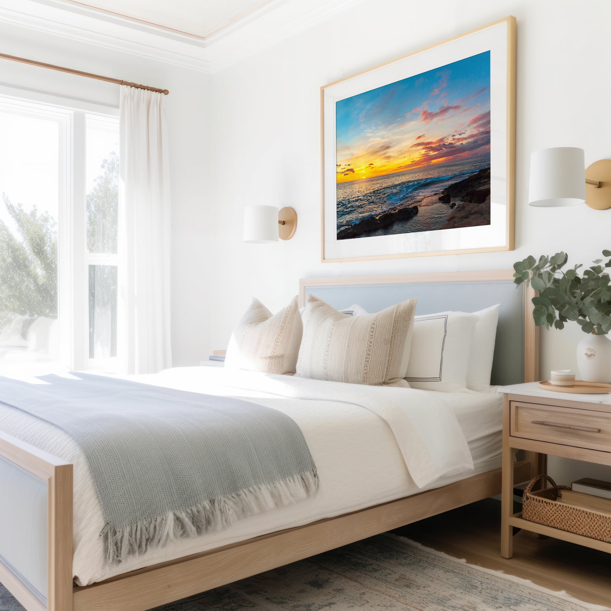 Oahu Sunset Canvas | Hawaiian Sunset Wall Art | 17 Mile