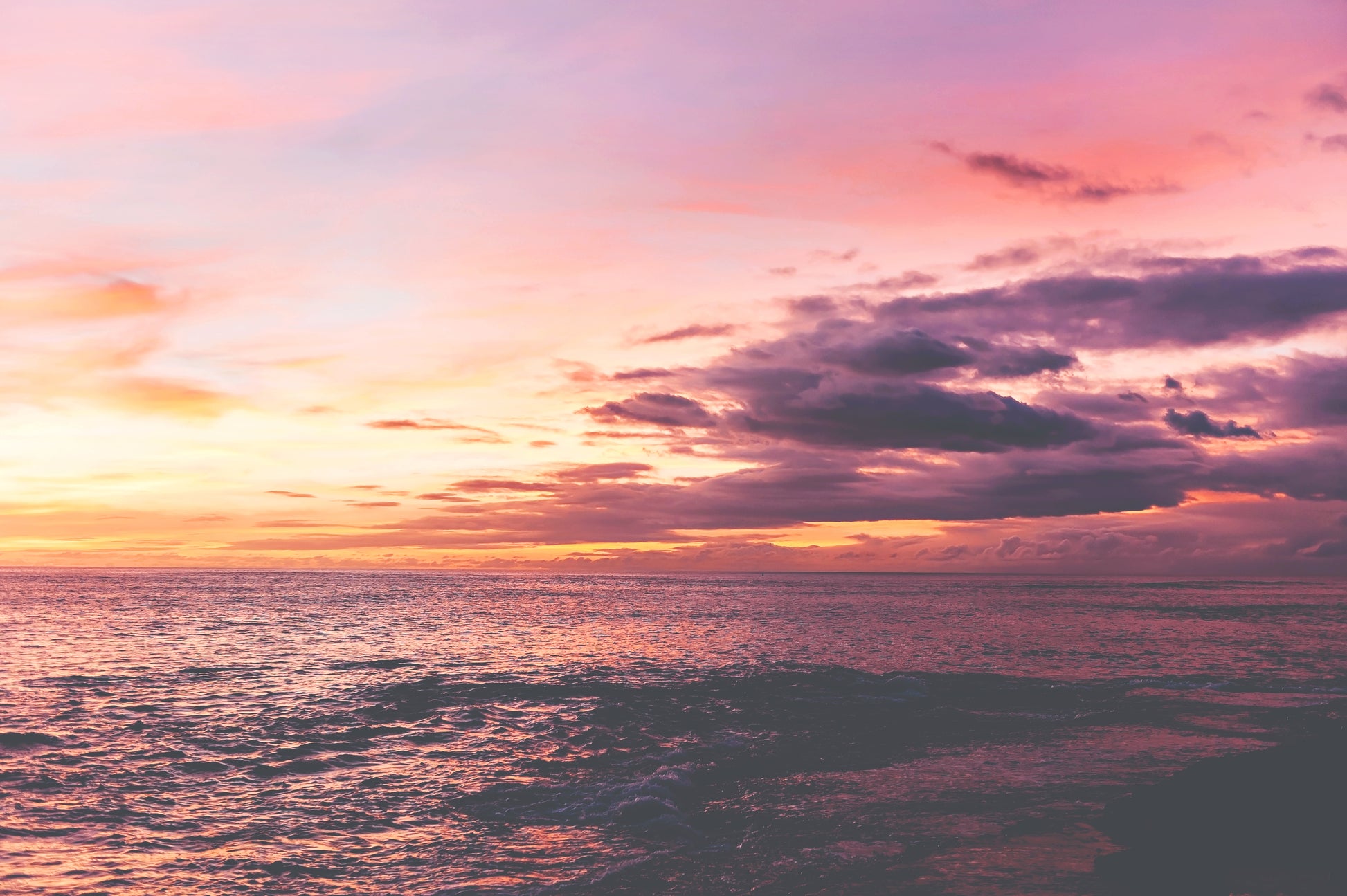 Oahu Sunset Print | Ocean Sunset Canvas | 17 Mile