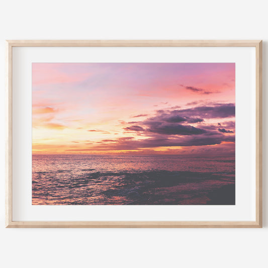 Oahu Sunset Print | Ocean Sunset Canvas | 17 Mile