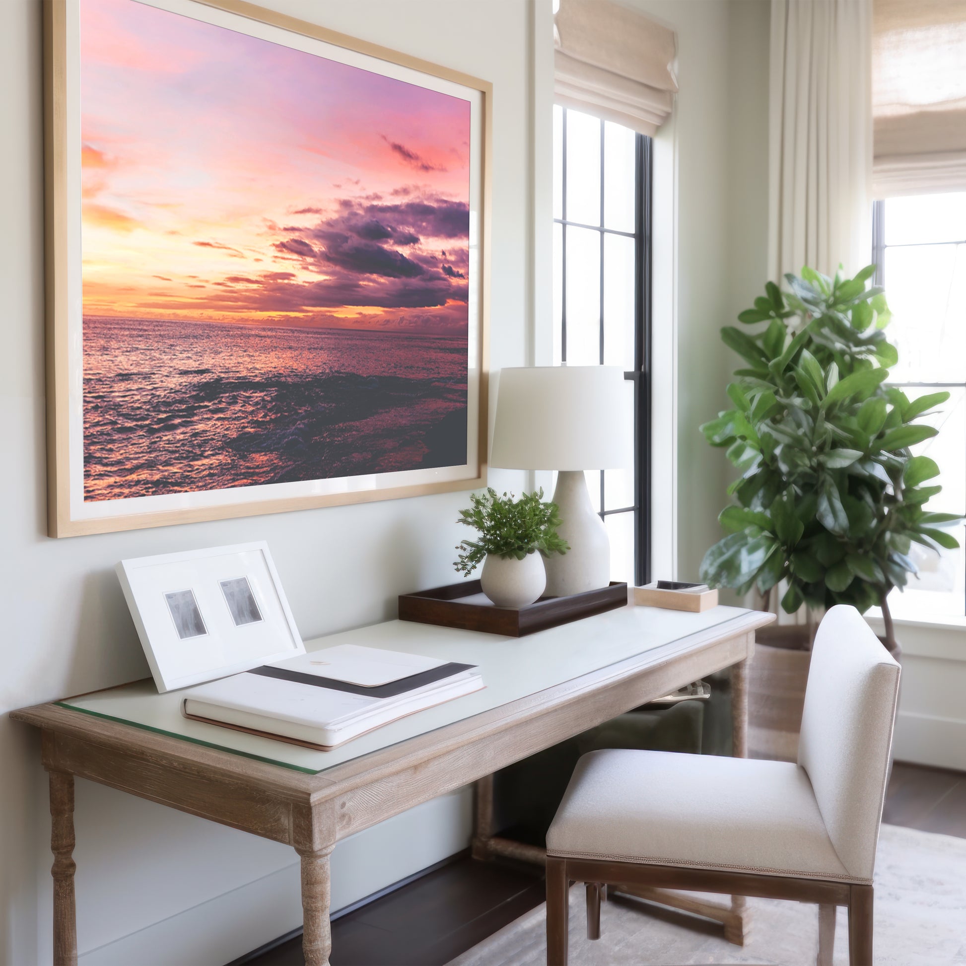 Oahu Sunset Print | Ocean Sunset Canvas | 17 Mile