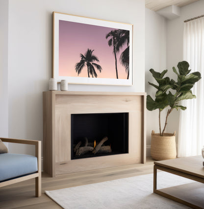 Sunset Wall Art | Sunset with Palm Canvas | 17 Mile